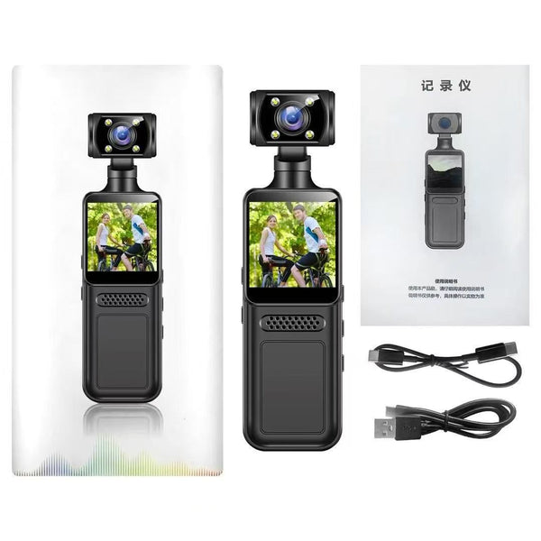 3-Axis Gimbal Stabilizer 1080P HD Video Recorder with 360° Rotating Dual Camera & 2.0" LCD Screen